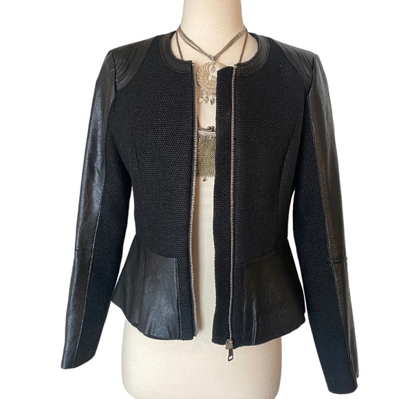 H&M Jackets & Blazers - H&M Faux Leather & Wool Blend Blazer